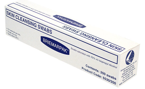 BRIEMARPAK 70% Isopropyl Alcohol Swab 200x Piece medical grade